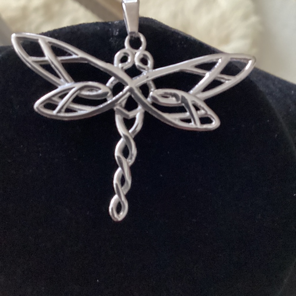 Silver Dragonfly Pendant